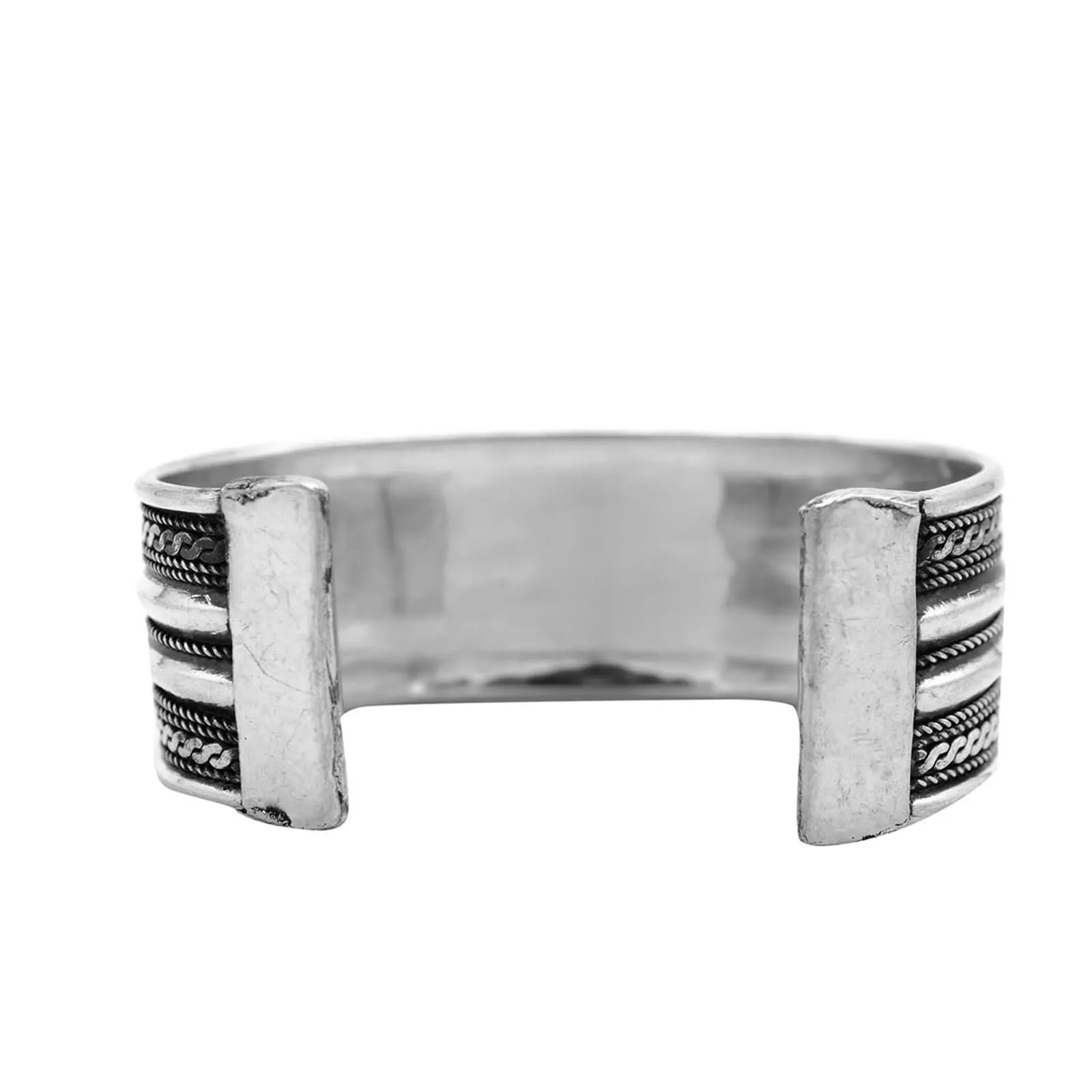 Shreya Embossed Silver Oxidized Bracelet Cuff