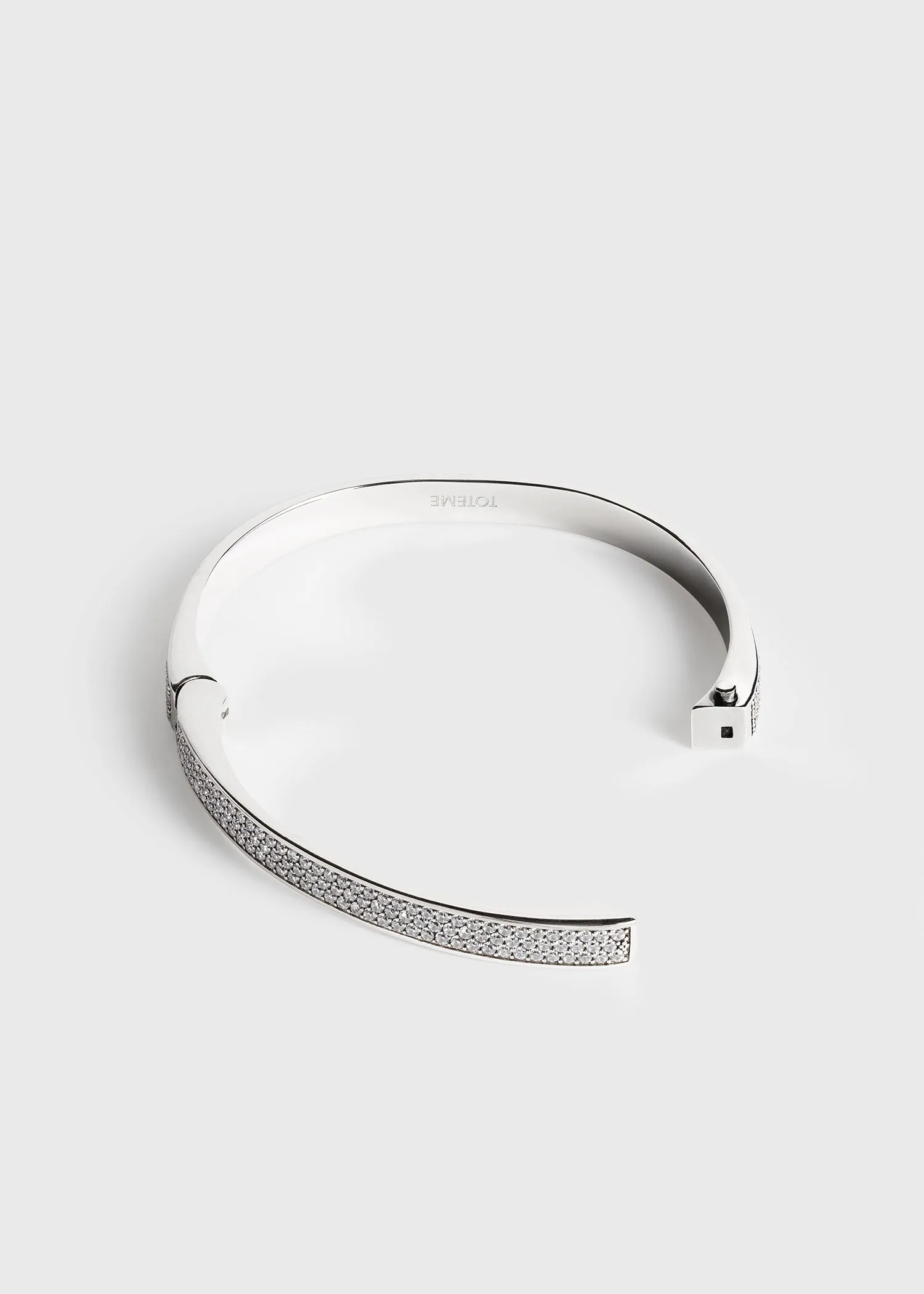 Signature pavé bracelet silver