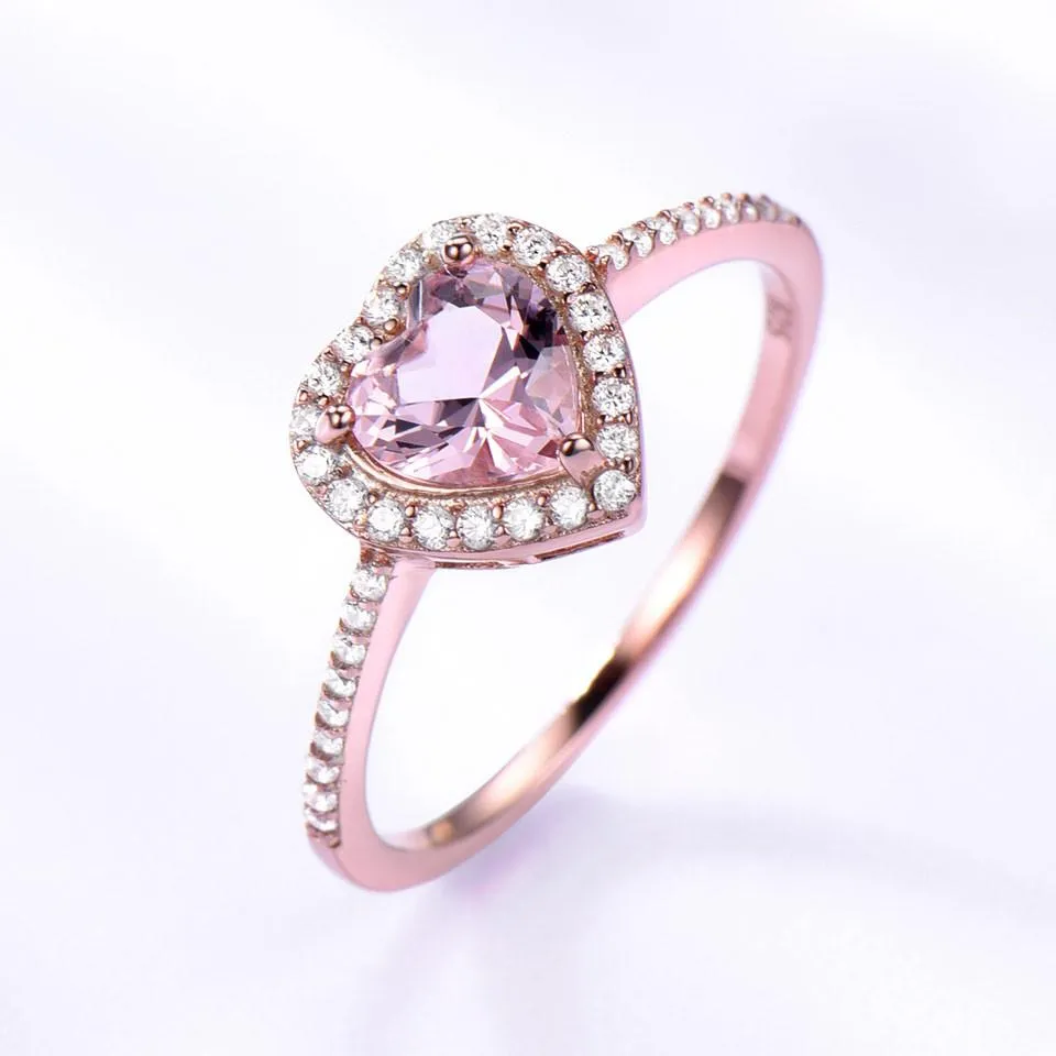 Silver 925 Nano Morganite Rings For Women Engagement Ring