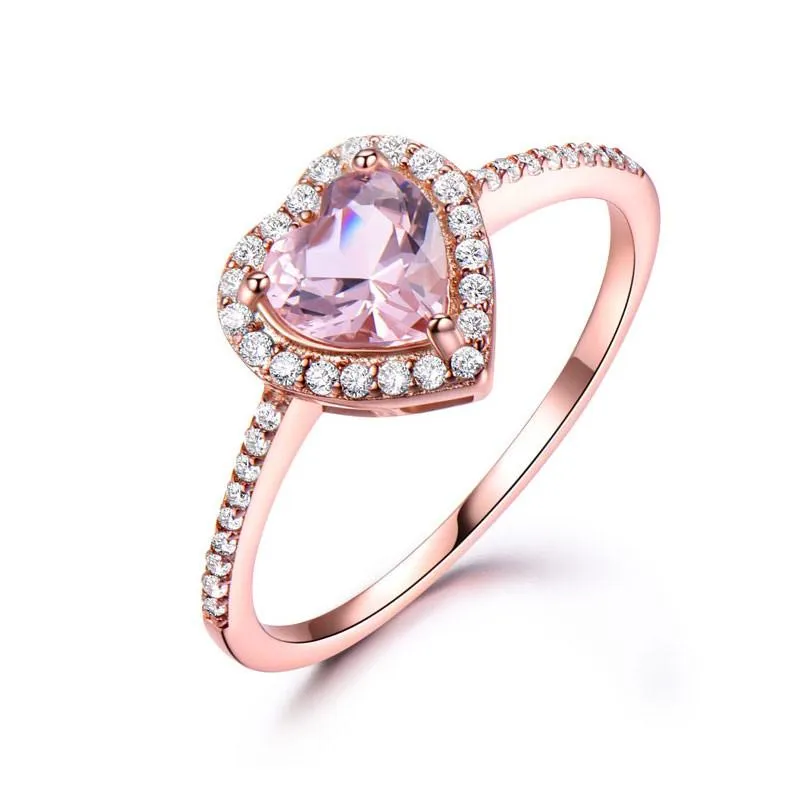 Silver 925 Nano Morganite Rings For Women Engagement Ring