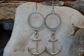 Silver Anchor Earrings