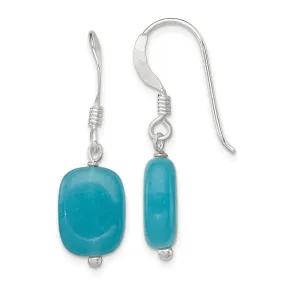 Silver Aquamarine Simulant Drop Earrings