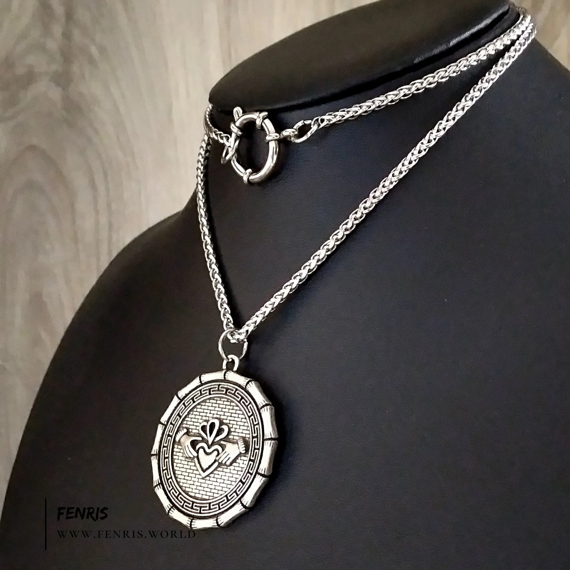 Silver Claddagh Coin Style Necklace Irish Celtic | Fenris