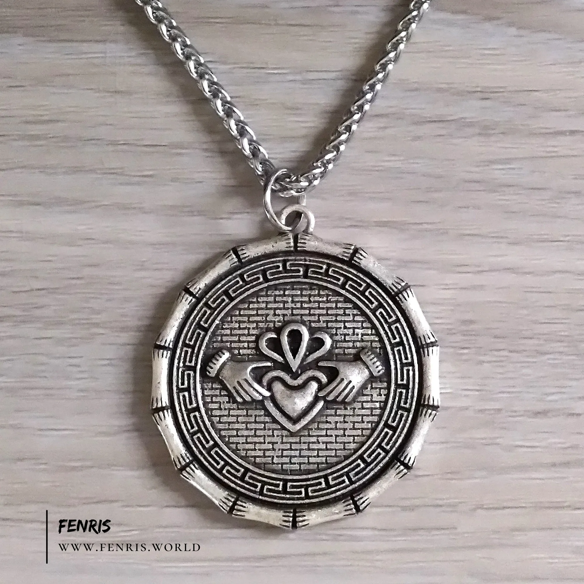 Silver Claddagh Coin Style Necklace Irish Celtic | Fenris