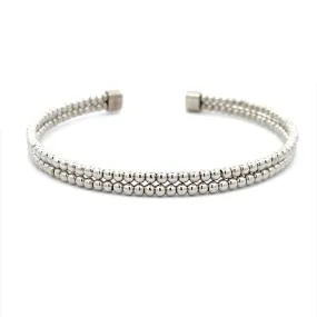 Silver Cuff Beaded Bracelet