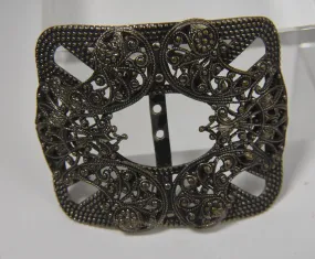 Silver Filigree Belt Buckle