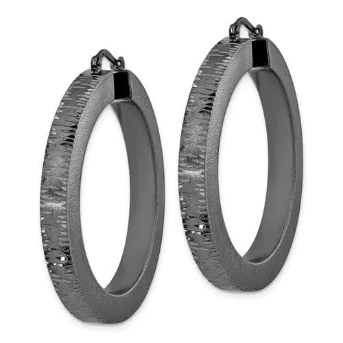 Silver Radiant Essence Ruthenium Earrings