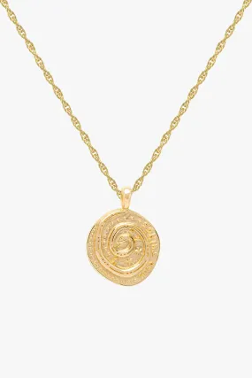 Snake coin necklace gold plated