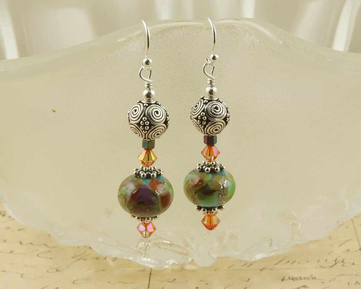 Southwest Turquoise Lampwork Earrings