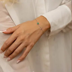 Square Green CZ Bracelet