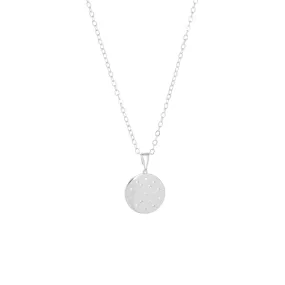 sterling circle CZ pendant necklace