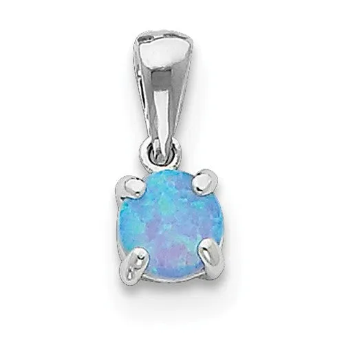 Sterling Silver Blue Opal Pendant & Earrings Set