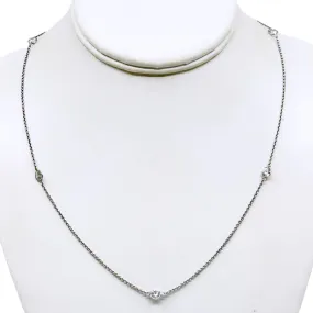 Sterling silver cubic zirconia by the yard chain necklace GM108