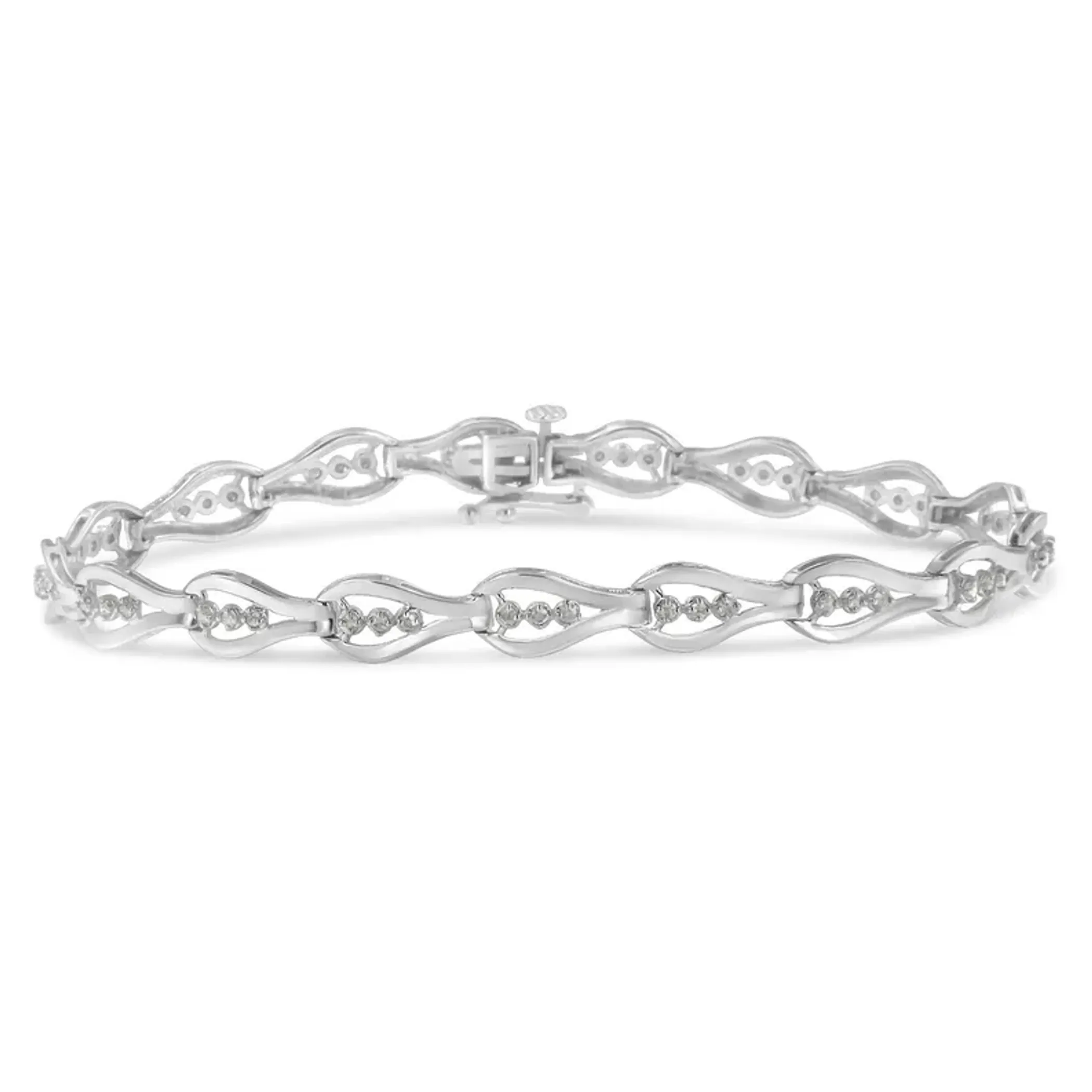 Sterling Silver Diamond Link Bracelet (0.5 cttw, I-J Color, I3 Clarity)