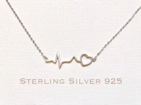 Sterling Silver heartbeat necklace, heartbeat necklace, EKG necklace, ECG necklace, medical gifts, nurse necklace, doctor necklace,nurse gif