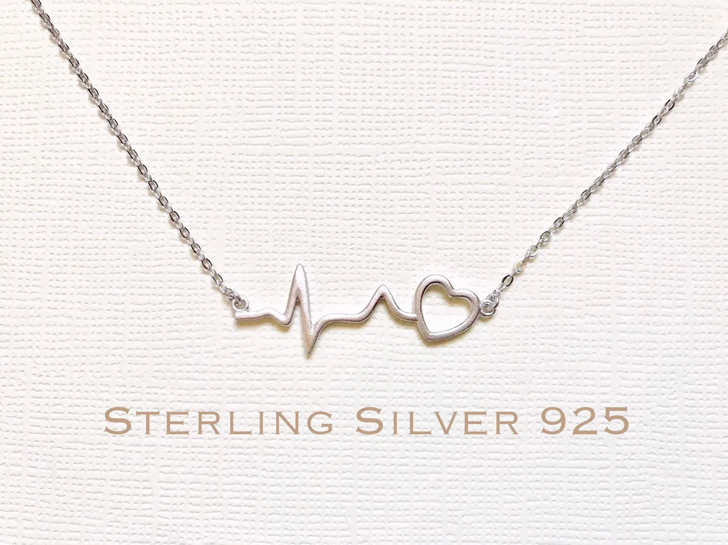 Sterling Silver heartbeat necklace, heartbeat necklace, EKG necklace, ECG necklace, medical gifts, nurse necklace, doctor necklace,nurse gif