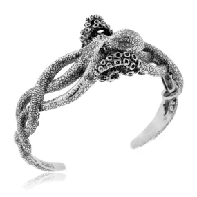 Sterling Silver Octopus Cuff Bracelet