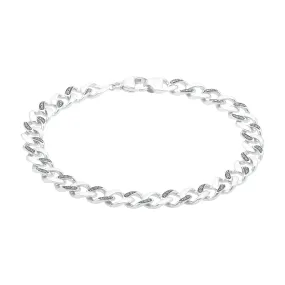 Sterling Silver with Round Brilliant Cut 1/4 CARAT tw Black Diamonds Bracelet