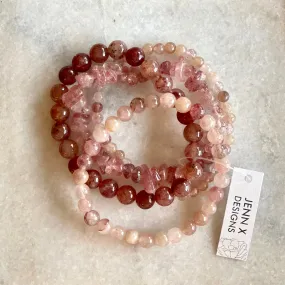 Strawberry Quartz Quad Bracelet