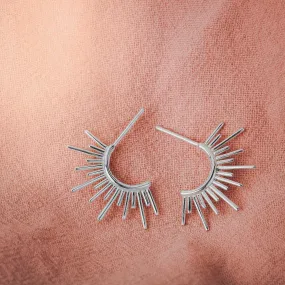 Sun Burst Hoop Earrings