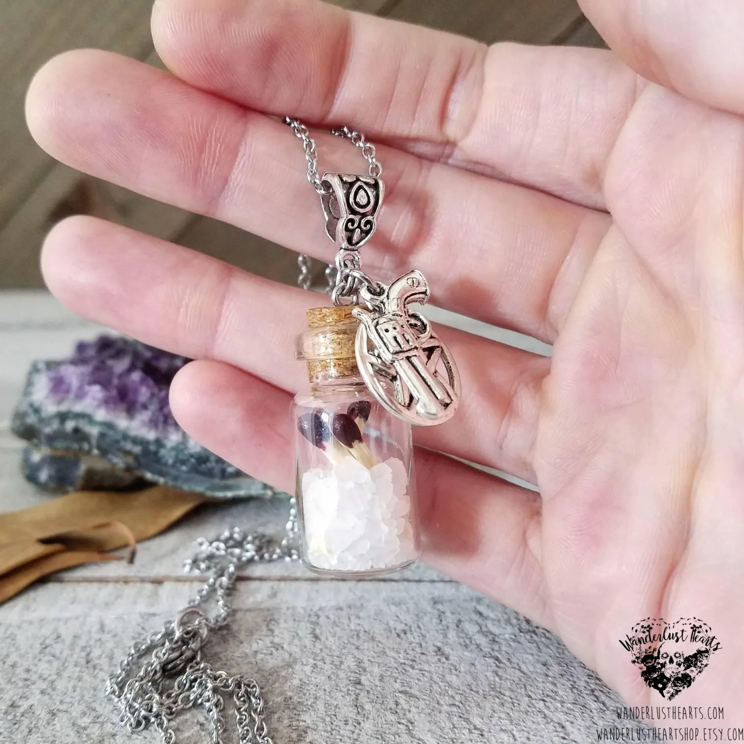 Supernatural Salt & Burn vial necklace