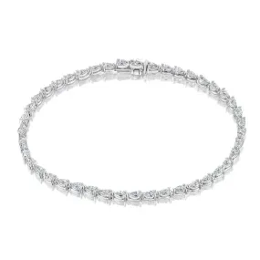 Tacori 18K White Gold Pear Diamond Tennis Bracelet FB67365