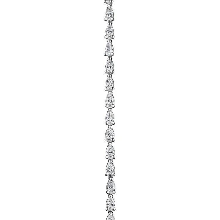 Tacori 18K White Gold Pear Diamond Tennis Bracelet FB67365