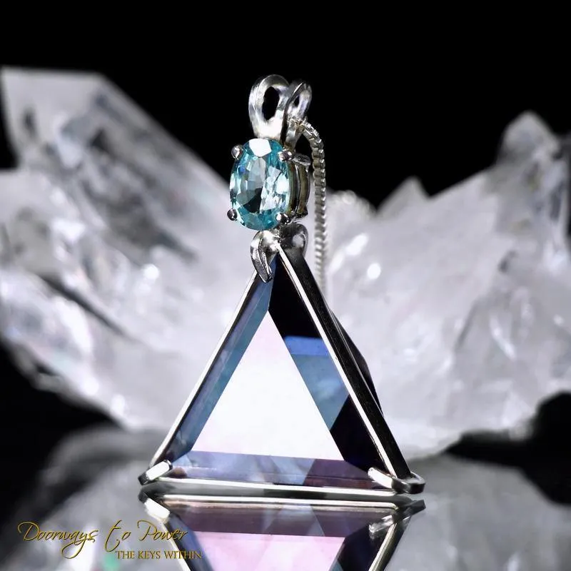 Tanzan Aura & Blue Zircon Star of David Pendant