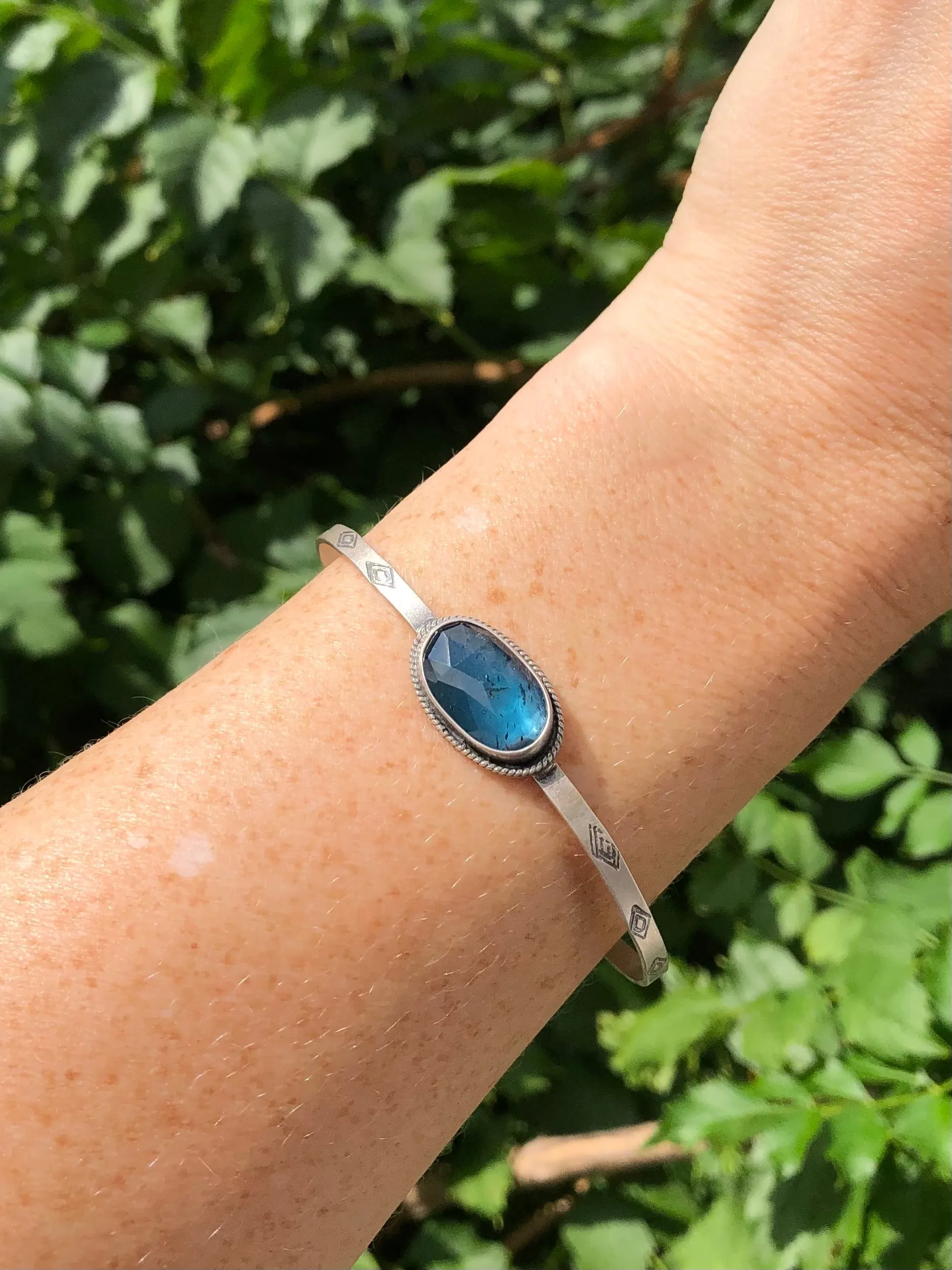 Teal Kyanite Cuff Bracelet