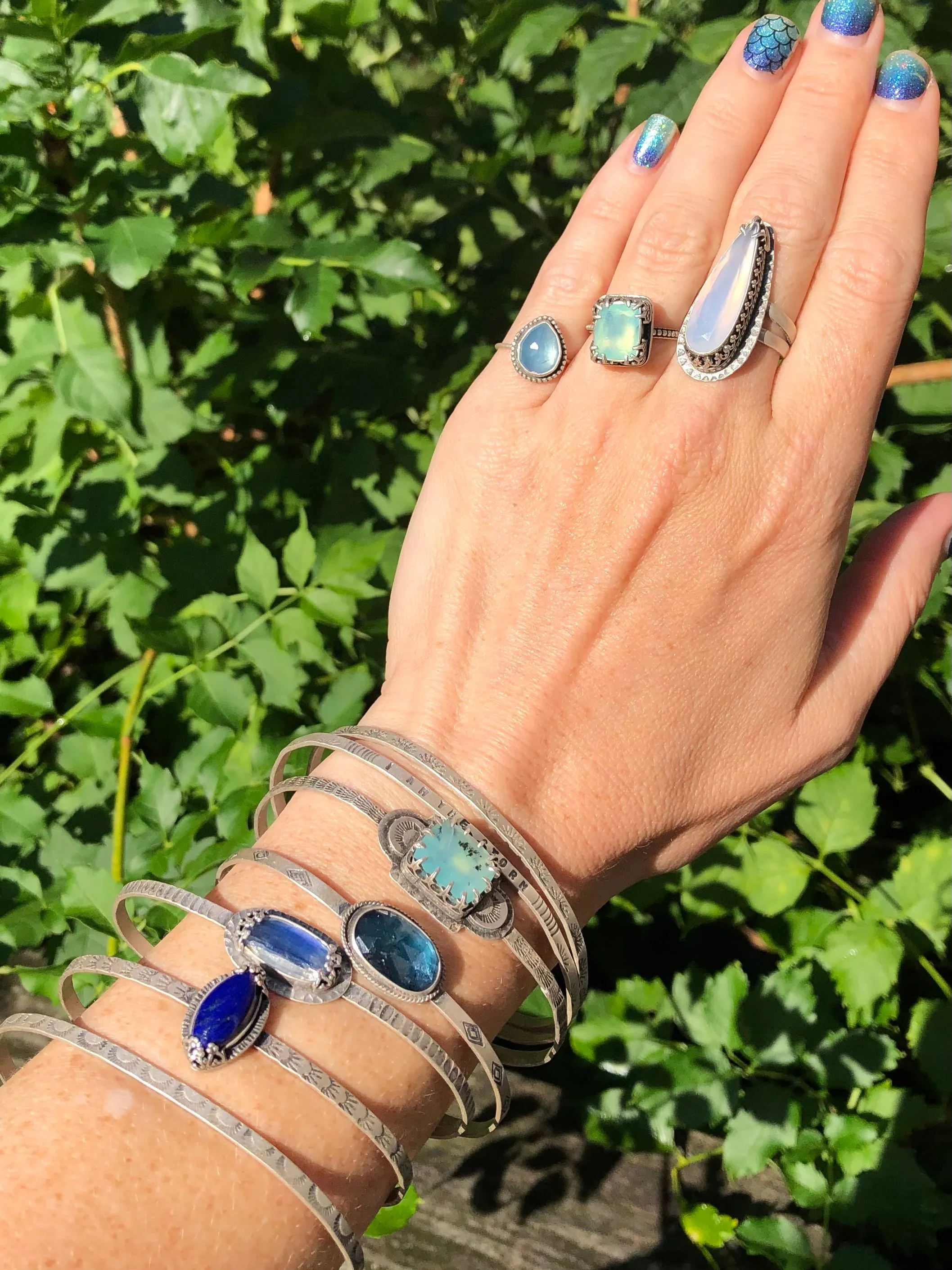 Teal Kyanite Cuff Bracelet