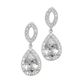 Tear CZ Drop Earrings