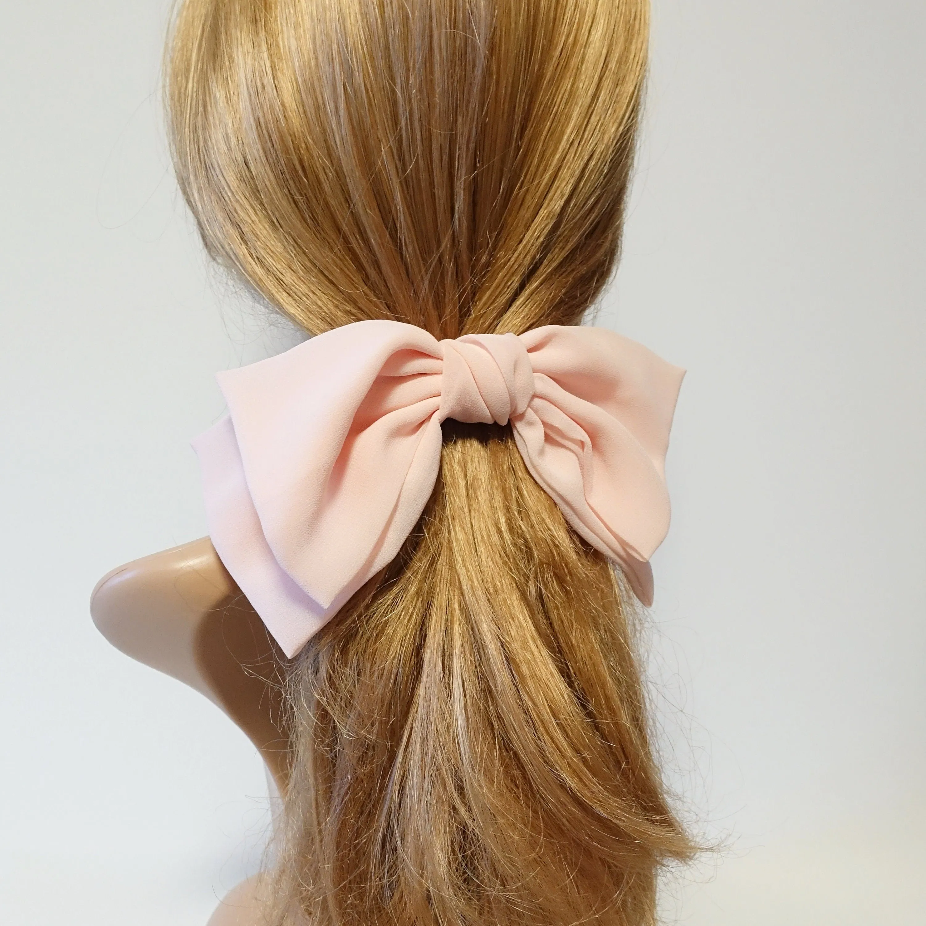 Texas chiffon bow french hair barrette big hair bow for Women