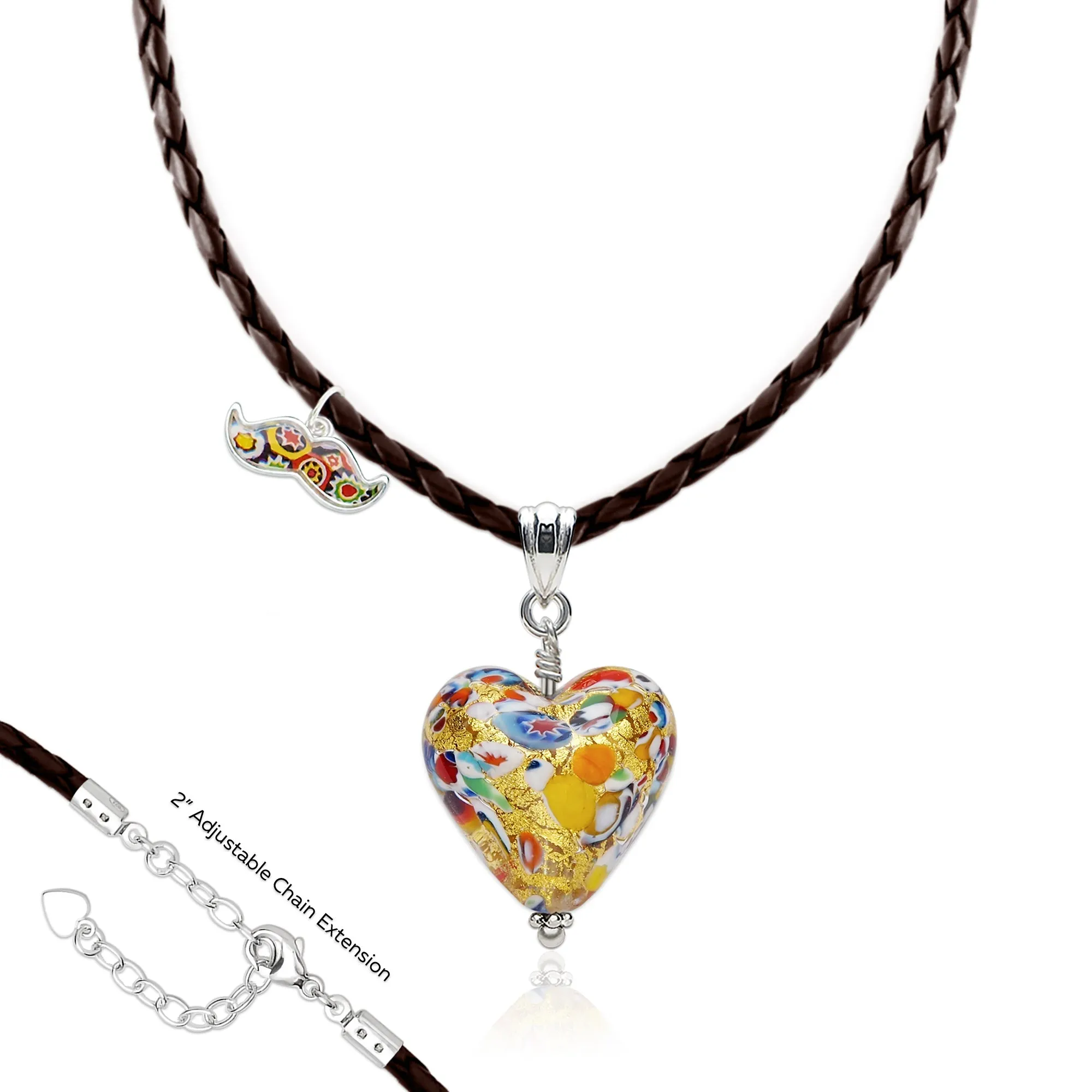 The Kiss Gold Heart Necklace