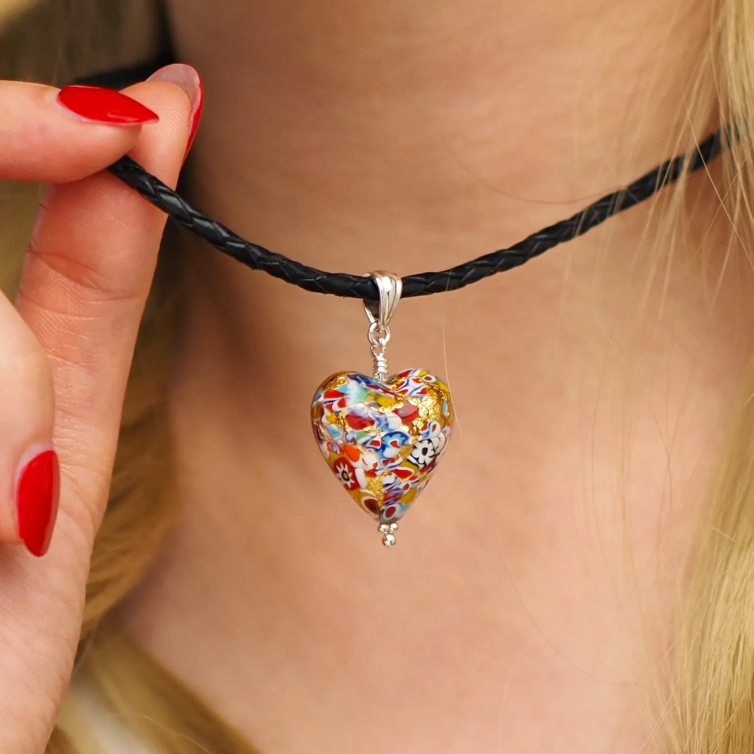 The Kiss Gold Heart Necklace