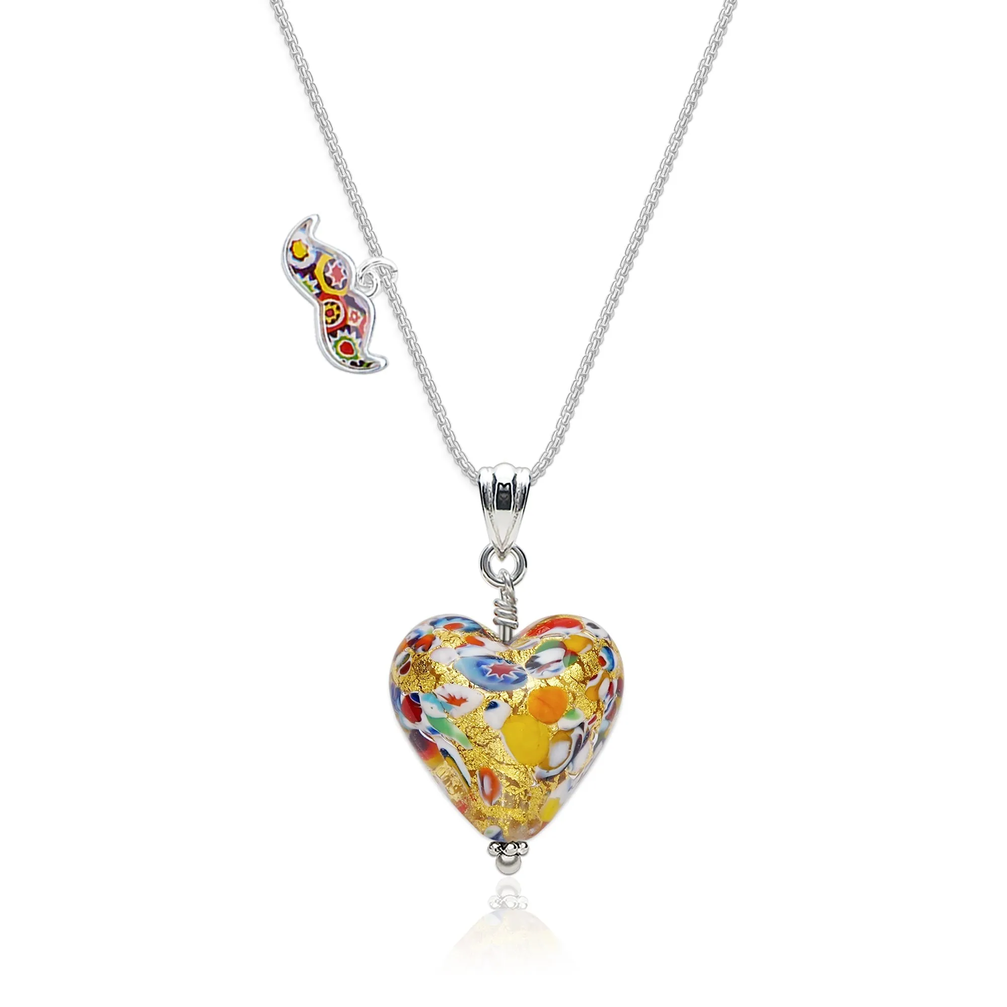 The Kiss Gold Heart Necklace