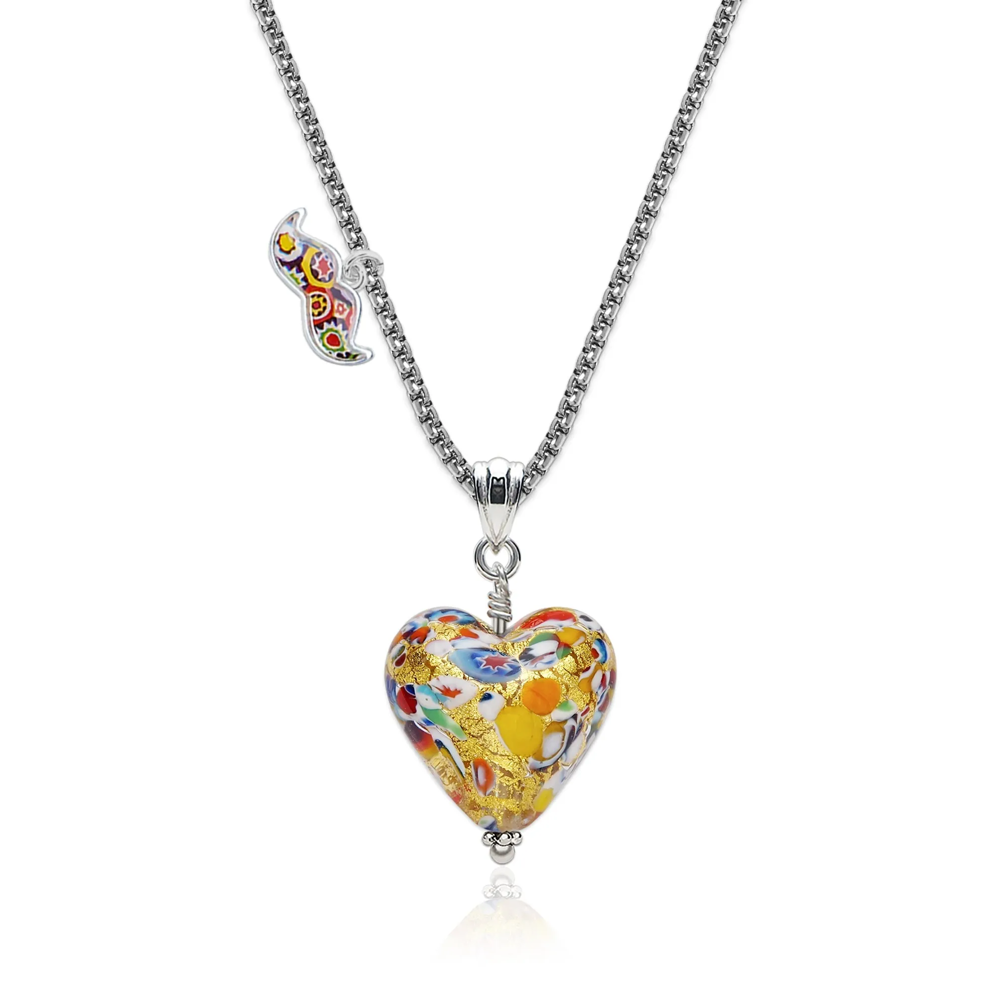 The Kiss Gold Heart Necklace