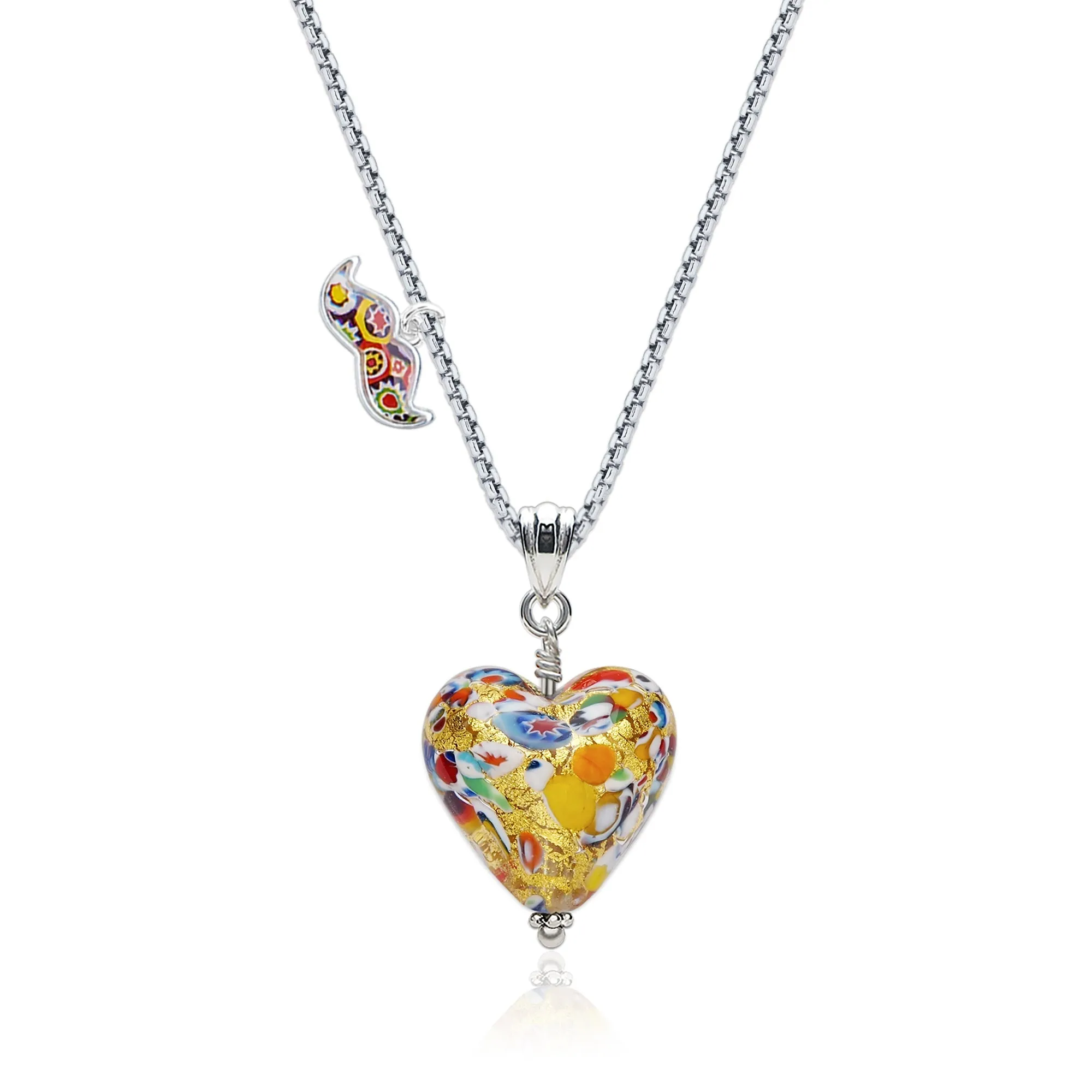 The Kiss Gold Heart Necklace