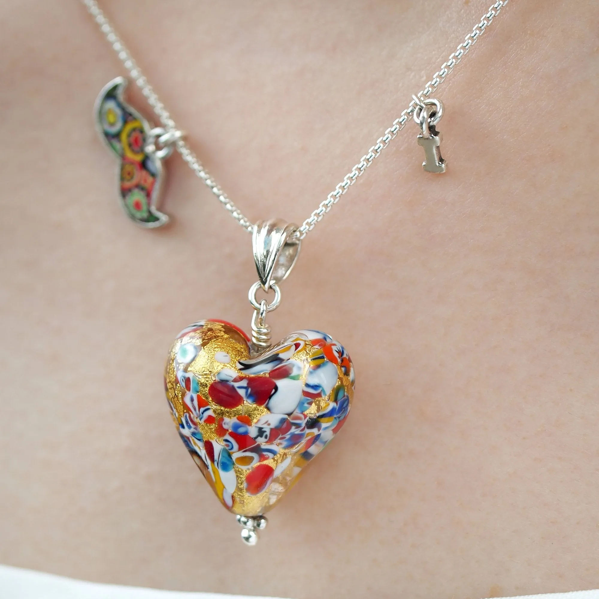 The Kiss Gold Heart Necklace