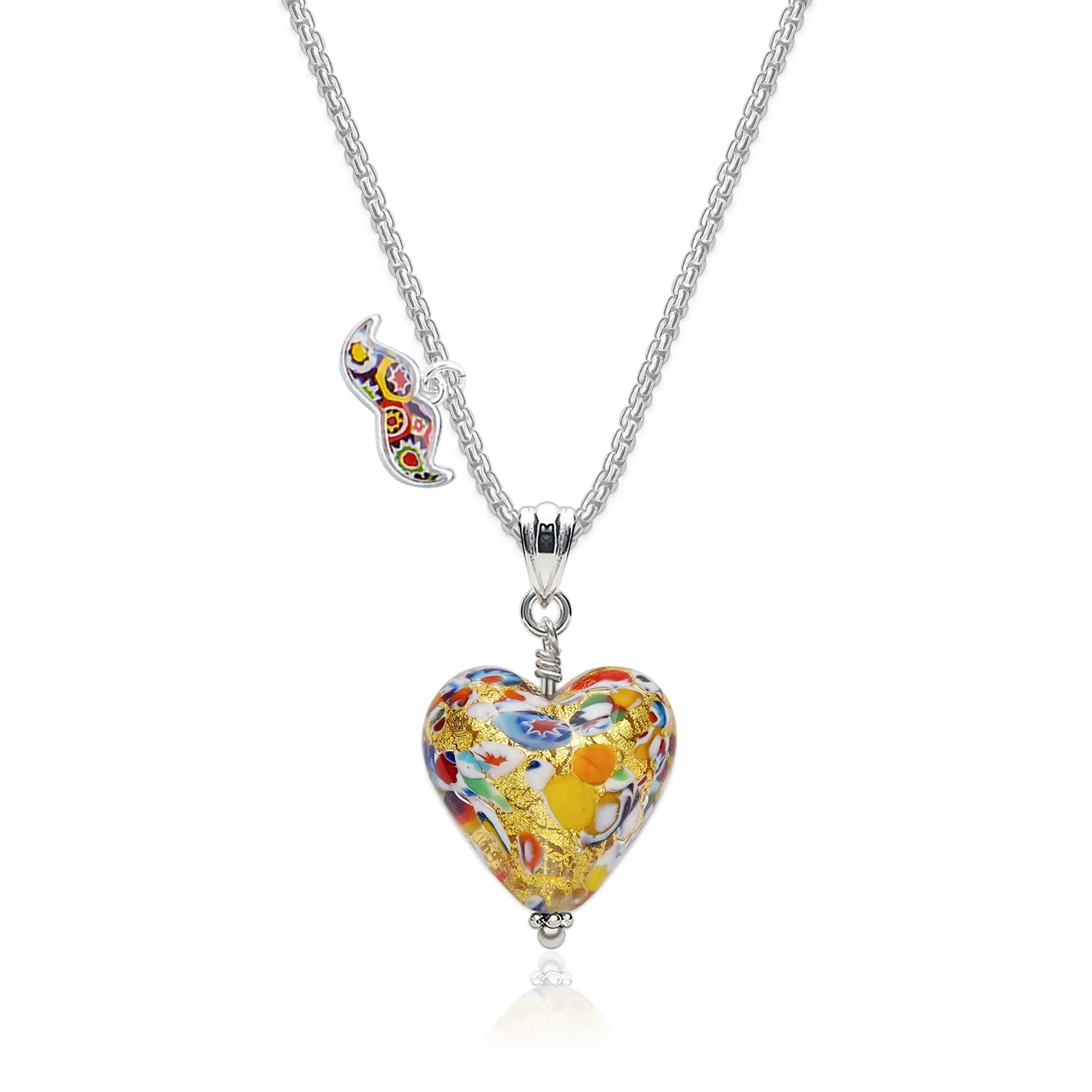 The Kiss Gold Heart Necklace