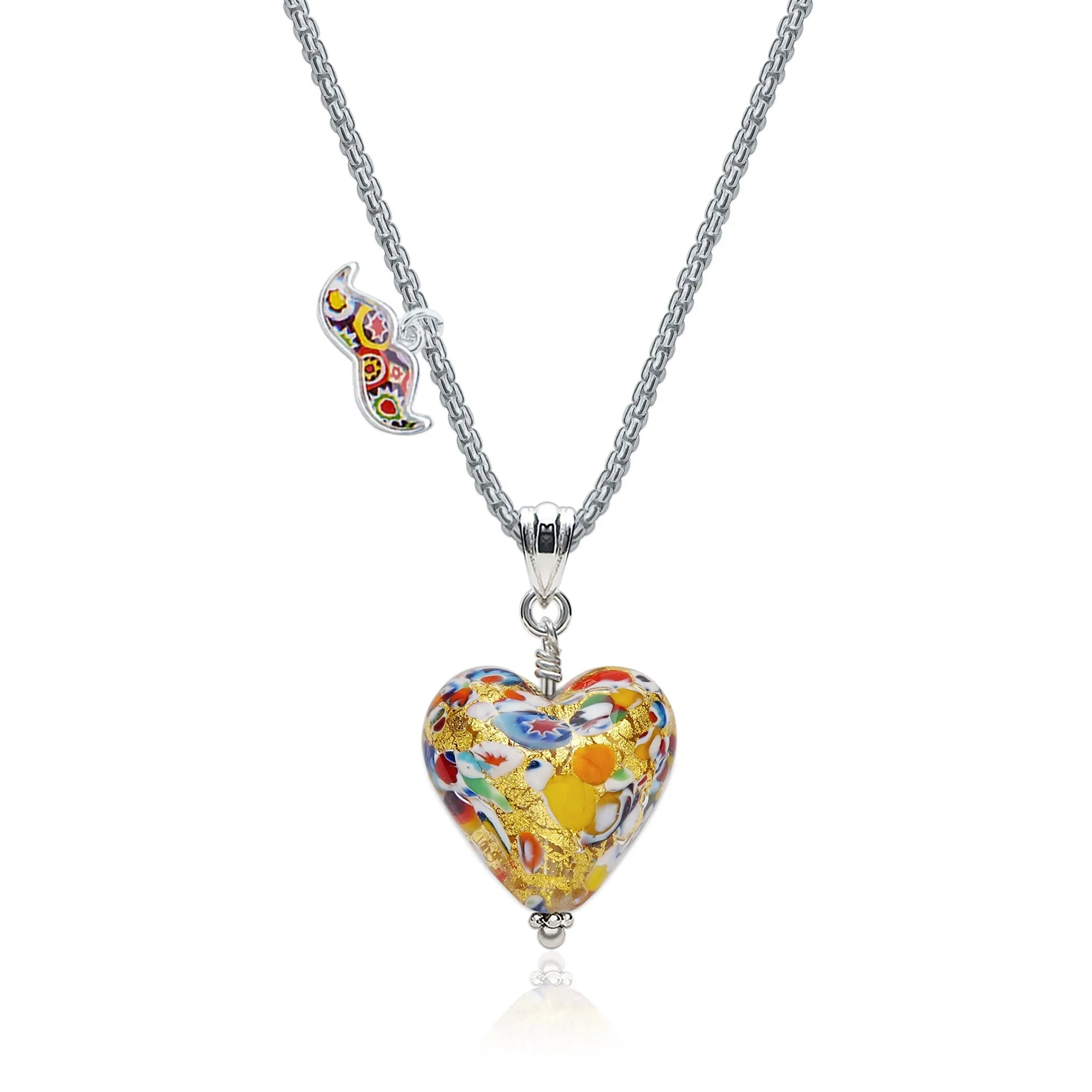 The Kiss Gold Heart Necklace