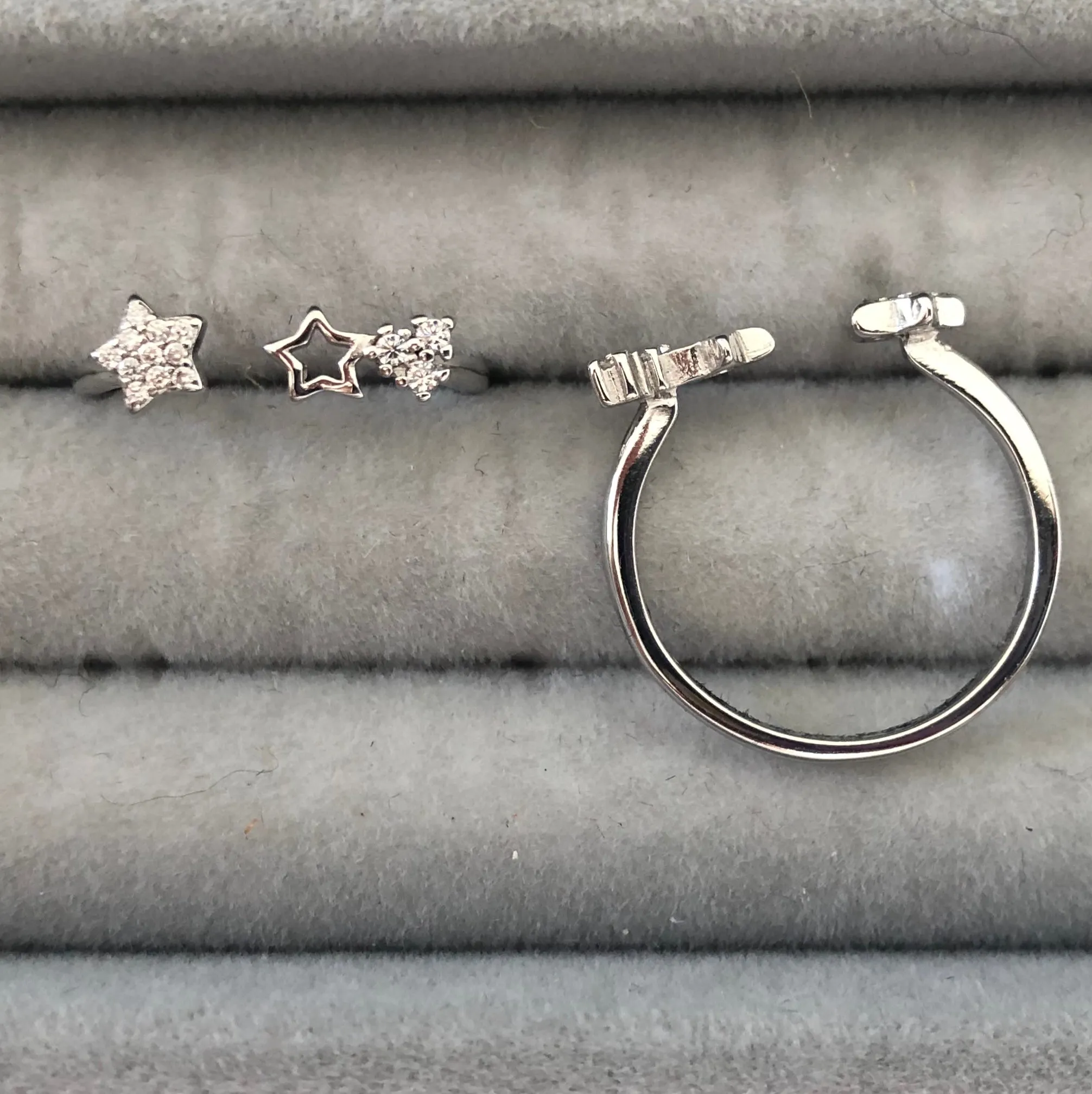 Thin Rings with clear zircon stones - Sparkle Collection