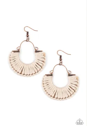 Threadbare Beauty Copper Earrings - Paparazzi Accessories