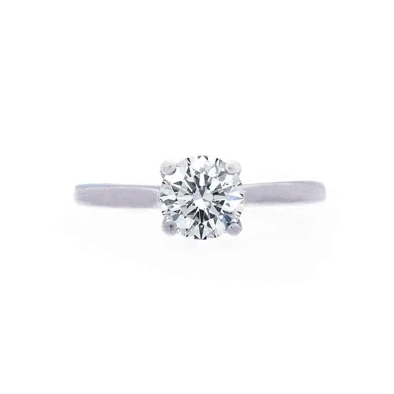 Trellis Setting Engagement Ring with a Polished Band