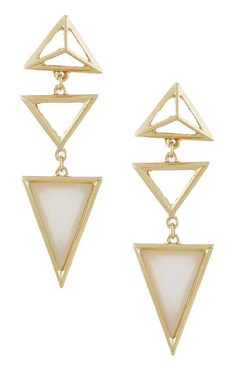 Triangle Droplet Earrings (Sage)