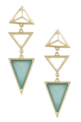 Triangle Droplet Earrings (Sage)