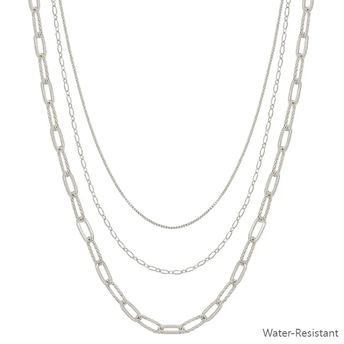 Triple Layered Clip Chain Necklace Set