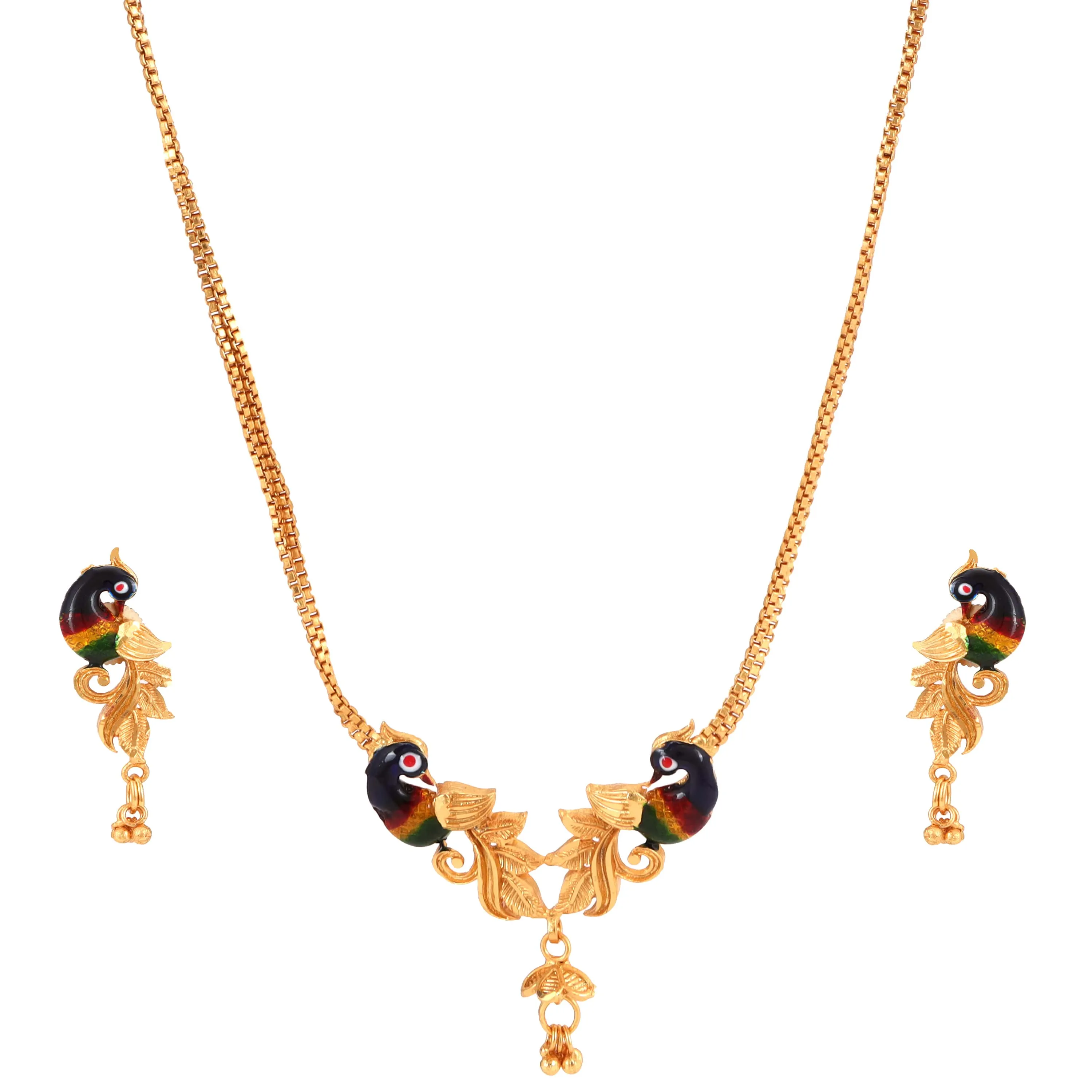 Twin Mayur Small Chain Necklace Set