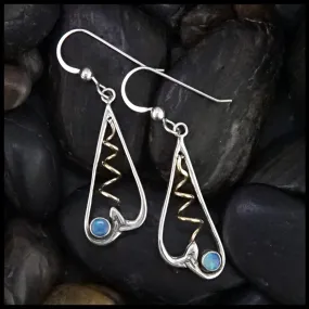 Unique Drop Earrings with Opal