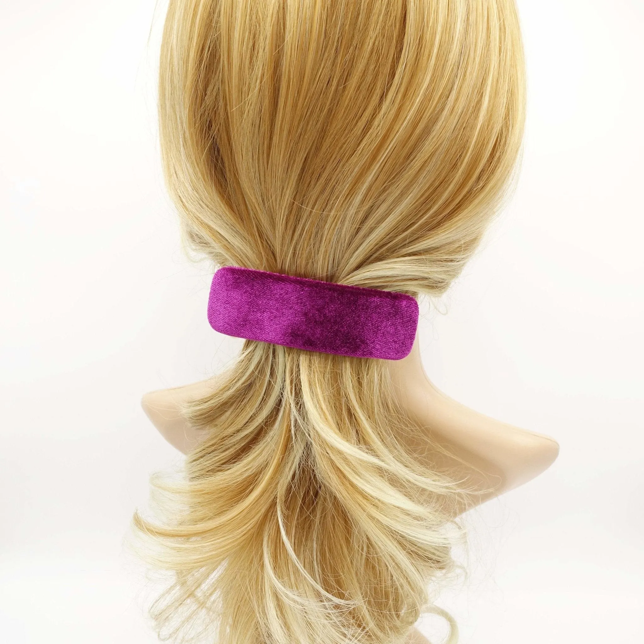 velvet hair barrette rectangle hair accessory for women