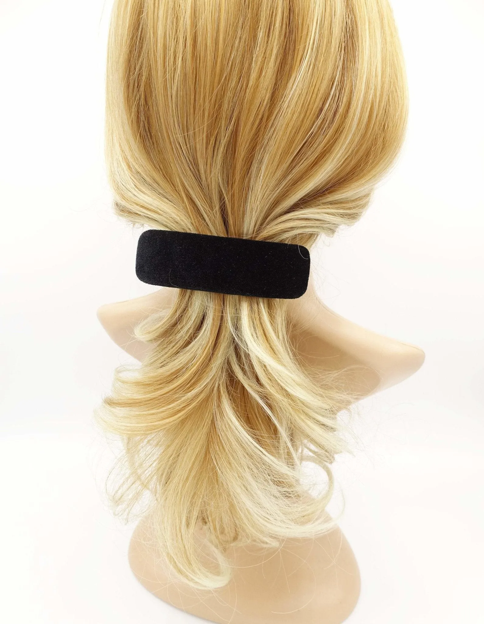 velvet hair barrette rectangle hair accessory for women